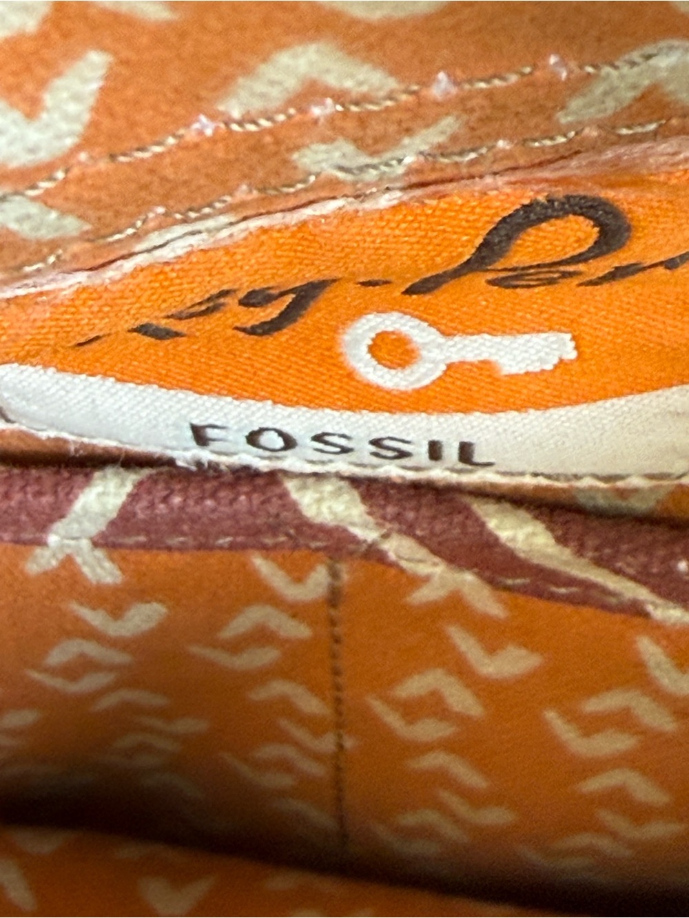 Fossil Orange Multicolor Patterned Crossbody Bag - Picture 7 of 7